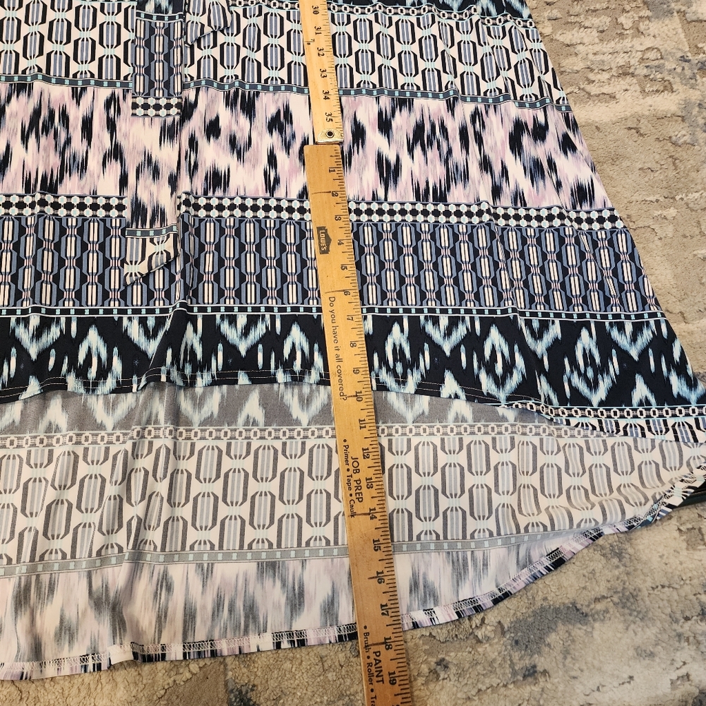 Lane Bryant Sleeveless Belted High-Low Midi Dress Stretchy Blue Pink 18/20 2X - Picture 8 of 14